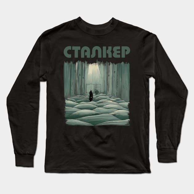 Andrei Tarkovsky´s Stalker Scene Illustration Long Sleeve T-Shirt by burrotees